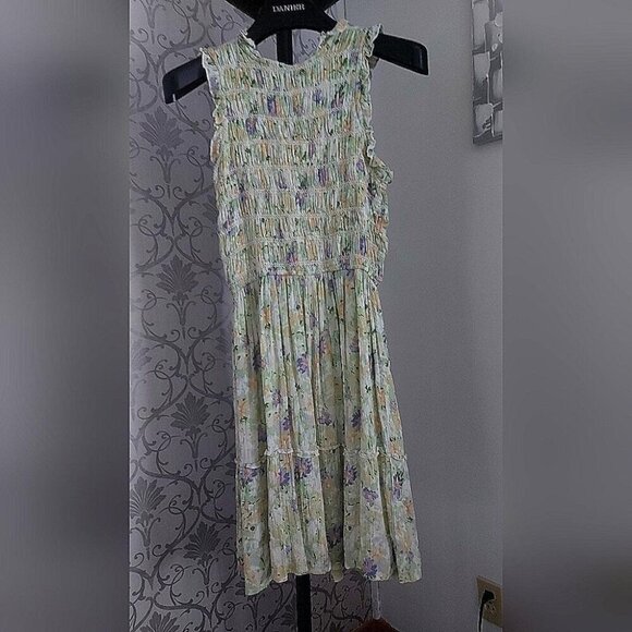 Cottagecore Prairie Dex Floral Smocked Dress Sz Small Garden Romantic Soft Girl - Picture 1 of 7